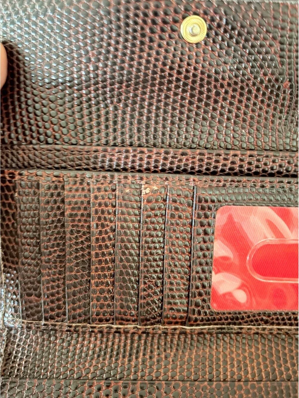 Dooney & Bourke Wallet Trifold Croc Embossed Vintage
